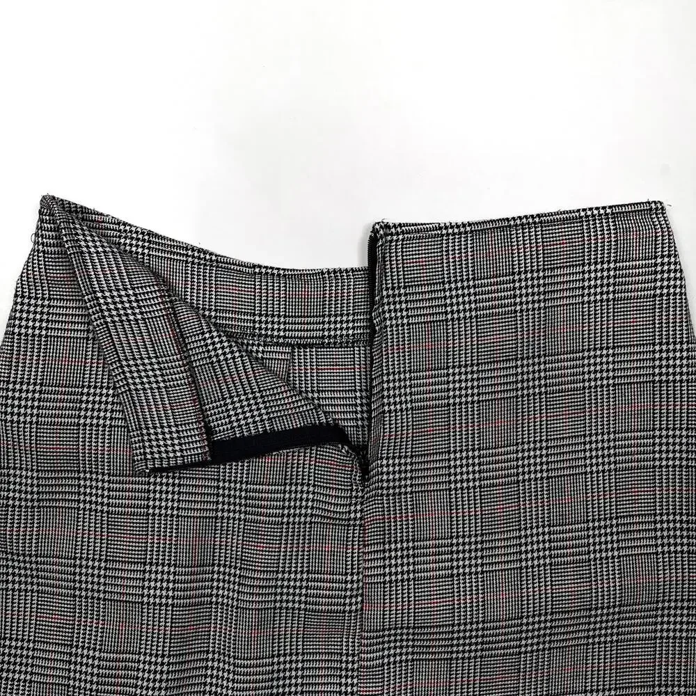 Y2K Serious Los Angeles Plaid Houndstooth Mini Skirt Small Vintage LA Clothing